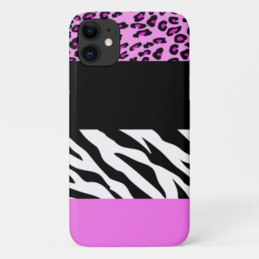 Leopardrucke, Zebra Print, Tierdruck, Rosa Case-Mate iPhone Hülle (Rückseite)