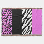 Leopardrucke, Zebra Print, Tierdruck, Rosa Decke (Vorderseite)