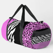 Leopardrucke, Zebra Print, Tierdruck, Rosa Duffle Bag (Rechte Ecke)