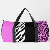 Leopardrucke, Zebra Print, Tierdruck, Rosa Duffle Bag (Rückseite)
