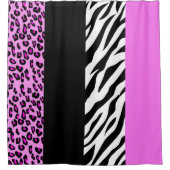 Leopardrucke, Zebra Print, Tierdruck, Rosa Duschvorhang (Vorderseite)