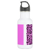 Leopardrucke, Zebra Print, Tierdruck, Rosa Edelstahlflasche (Rückseite)