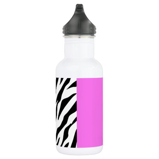Leopardrucke, Zebra Print, Tierdruck, Rosa Edelstahlflasche (Rechts)