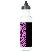 Leopardrucke, Zebra Print, Tierdruck, Rosa Edelstahlflasche (Links)