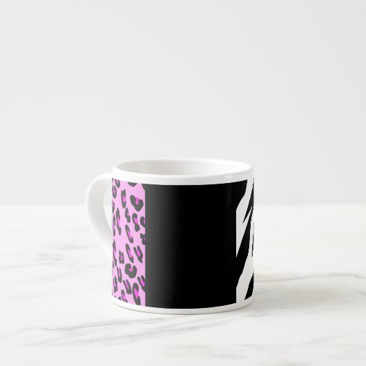 Leopardrucke, Zebra Print, Tierdruck, Rosa Espressotasse (Vorderseite Links)