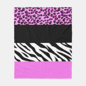 Leopardrucke, Zebra Print, Tierdruck, Rosa Fleecedecke (Vorderseite)