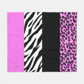 Leopardrucke, Zebra Print, Tierdruck, Rosa Fleecedecke (Vorderseite (Horizontal))