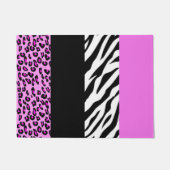 Leopardrucke, Zebra Print, Tierdruck, Rosa Fußmatte (Vorderseite)