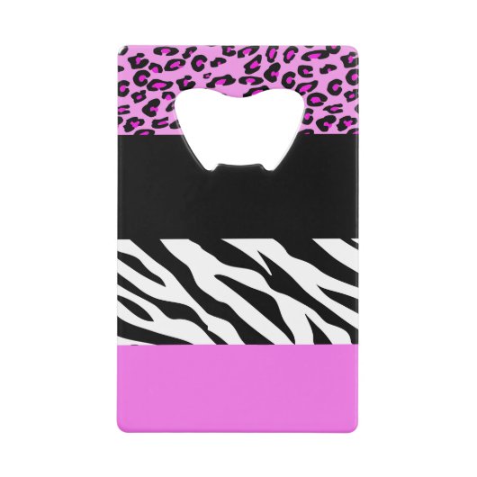 Leopardrucke, Zebra Print, Tierdruck, Rosa Geldbeutel Flaschenöffner (Vorderseite)