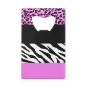 Leopardrucke, Zebra Print, Tierdruck, Rosa Geldbeutel Flaschenöffner (Rückseite)