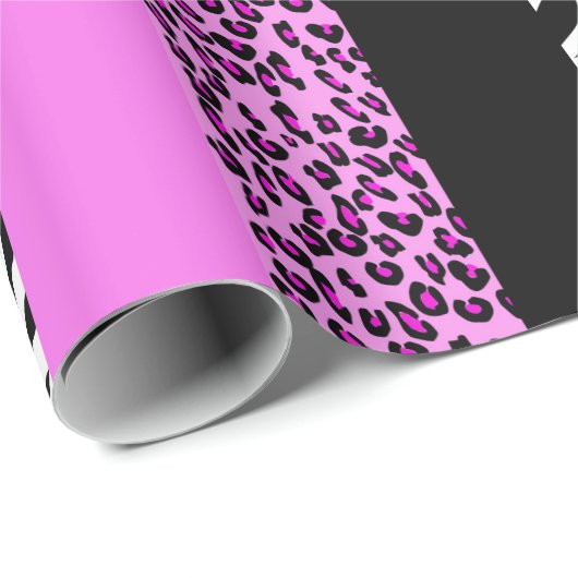 Leopardrucke, Zebra Print, Tierdruck, Rosa Geschenkpapier (Rolleneckpunkt)