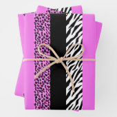 Leopardrucke, Zebra Print, Tierdruck, Rosa Geschenkpapier Set (Beispiel)
