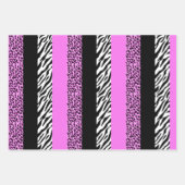 Leopardrucke, Zebra Print, Tierdruck, Rosa Geschenkpapier Set (Vorderseite 3)