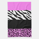 Leopardrucke, Zebra Print, Tierdruck, Rosa Geschirrtuch (Vertikal)