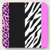 Leopardrucke, Zebra Print, Tierdruck, Rosa Getränkeuntersetzer (Vorderseite)