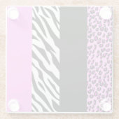 Leopardrucke, Zebra Print, Tierdruck, Rosa Glasuntersetzer (Rückseite)