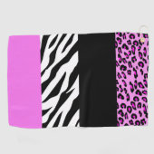 Leopardrucke, Zebra Print, Tierdruck, Rosa Golfhandtuch (Horizontal)