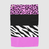 Leopardrucke, Zebra Print, Tierdruck, Rosa Golfhandtuch (Vorderseite)