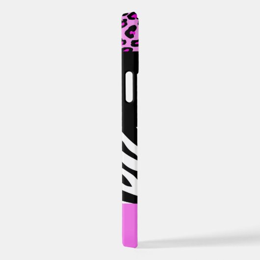 Leopardrucke, Zebra Print, Tierdruck, Rosa iPhone Hülle (Rechte Seite)