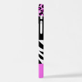Leopardrucke, Zebra Print, Tierdruck, Rosa iPhone Hülle (Linke Seite)