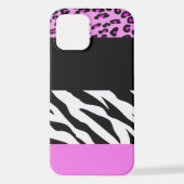 Leopardrucke, Zebra Print, Tierdruck, Rosa iPhone Hülle (Rückseite)