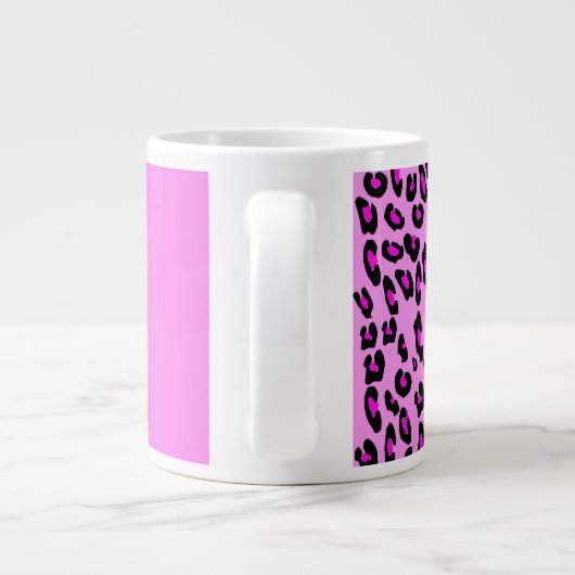 Leopardrucke, Zebra Print, Tierdruck, Rosa Jumbo-Tasse (Rückseite)