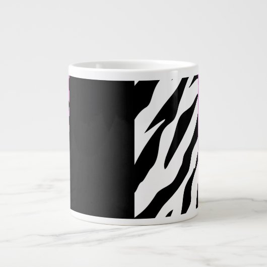 Leopardrucke, Zebra Print, Tierdruck, Rosa Jumbo-Tasse (Vorderseite)