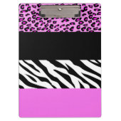 Leopardrucke, Zebra Print, Tierdruck, Rosa Klemmbrett (Vorderseite)