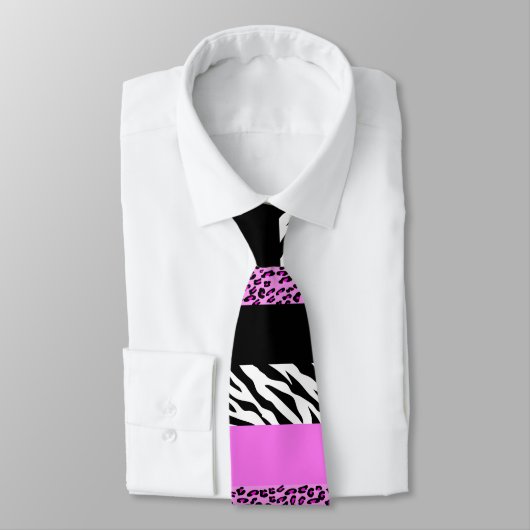 Leopardrucke, Zebra Print, Tierdruck, Rosa Krawatte (Gebunden)