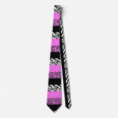 Leopardrucke, Zebra Print, Tierdruck, Rosa Krawatte (Vorderseite)
