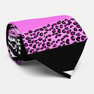 Leopardrucke, Zebra Print, Tierdruck, Rosa Krawatte