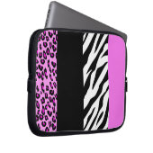 Leopardrucke, Zebra Print, Tierdruck, Rosa Laptopschutzhülle (Vorne Rechts)