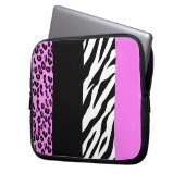 Leopardrucke, Zebra Print, Tierdruck, Rosa Laptopschutzhülle (Vorderseite Links)