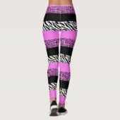 Leopardrucke, Zebra Print, Tierdruck, Rosa Leggings (Rückseite)