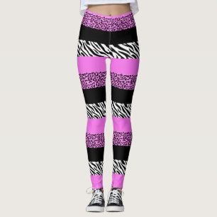 Leopardrucke, Zebra Print, Tierdruck, Rosa Leggings