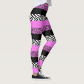 Leopardrucke, Zebra Print, Tierdruck, Rosa Leggings (Rechts)