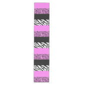 Leopardrucke, Zebra Print, Tierdruck, Rosa Mittelgroßer Tischläufer (Vorderseite)