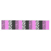 Leopardrucke, Zebra Print, Tierdruck, Rosa Mittelgroßer Tischläufer (Horizontal)