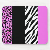 Leopardrucke, Zebra Print, Tierdruck, Rosa Mousepad (Vorne)
