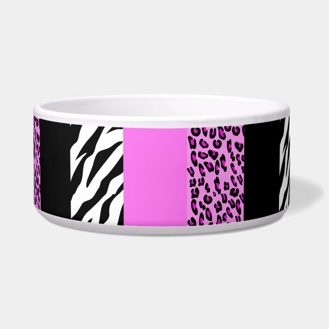Leopardrucke, Zebra Print, Tierdruck, Rosa Napf (Vorderseite)