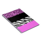 Leopardrucke, Zebra Print, Tierdruck, Rosa Notizblock (Rechte Seite)