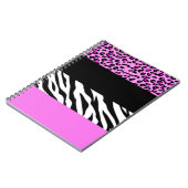 Leopardrucke, Zebra Print, Tierdruck, Rosa Notizblock (Linke Seite)