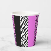 Leopardrucke, Zebra Print, Tierdruck, Rosa Pappbecher (Vorderseite)