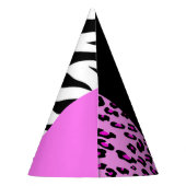 Leopardrucke, Zebra Print, Tierdruck, Rosa Partyhütchen (Rückseite)