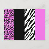 Leopardrucke, Zebra Print, Tierdruck, Rosa Postkarte (Vorderseite)