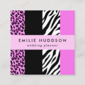 Leopardrucke, Zebra Print, Tierdruck, Rosa Quadratische Visitenkarte (Vorderseite)