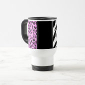 Leopardrucke, Zebra Print, Tierdruck, Rosa Reisebecher (Vorderseite Links)