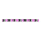 Leopardrucke, Zebra Print, Tierdruck, Rosa Satinband (Vorderseite)