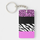 Leopardrucke, Zebra Print, Tierdruck, Rosa Schlüsselanhänger (Vorderseite)