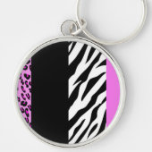 Leopardrucke, Zebra Print, Tierdruck, Rosa Schlüsselanhänger (Vorne)